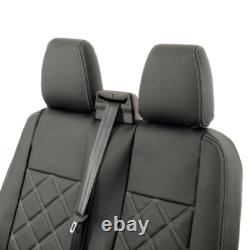 Ford Transit Custom Front Seat Covers Leatherette Tailored (2013-2023) Black 889