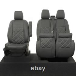 Ford Transit Custom Front Seat Covers Leatherette Tailored (2013-2023) Black 889