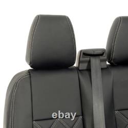 Ford Transit Custom Front Seat Covers Leatherette Tailored (2013-2023) Black 889