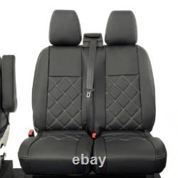 Ford Transit Custom Front Seat Covers Leatherette Tailored (2013-2023) Black 889