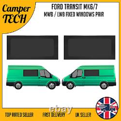 Ford Transit MK6/7 2000-2014 MWB/LWB/XLWB Front FIXED Windows PAIR
