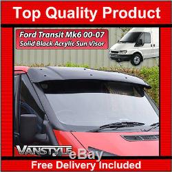 Ford Transit Mk6 00-07 Black Solid Sunvisor Sun Visor Wind Deflector Tourneo