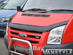 Ford Transit Mk7 2007-2013 Black Bonnet Wind Bug Deflector Protector & Sun Visor