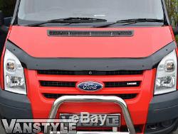 Ford Transit Mk7 2007-2013 Black Bonnet Wind Bug Deflector Protector & Sun Visor