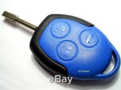 Ford Transit Mk7 3 Button Blue Remote Key Fob, 2006-2014, Original And New