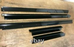 Gloss BLACK FRONT MIDDLE & REAR carpet retainer trims fits Land Rover Defender