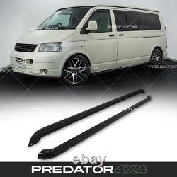 Gloss Black Stainless Side Bars Guard Rails For Vw Transporter T5 T5.1 Lwb 03-15