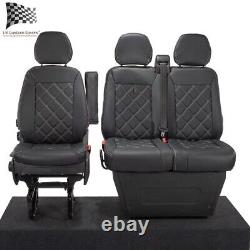Iveco Daily Seat Covers Front Leatherette Tailored (2014-2022) Black 1026