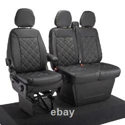 Iveco Daily Seat Covers Front Leatherette Tailored (2014-2022) Black 1026