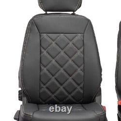 Iveco Daily Seat Covers Front Leatherette Tailored (2014-2022) Black 1026