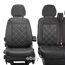 Iveco Daily Seat Covers Front Leatherette Tailored (2014-2022) Black 1026