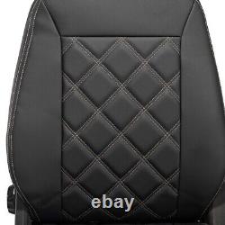 Iveco Daily Seat Covers Front Leatherette Tailored (2014-2022) Black 1026