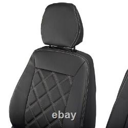 Iveco Daily Seat Covers Front Leatherette Tailored (2014-2022) Black 1026
