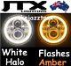 Jtx Led White Halo Headlights Amber For Toyota Landcruiser Hzj75 75 78 79 Series