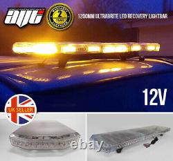 LED Amber Light Bar Strobe Beacon Recovery Warning 120cm 1200mm 1.2m 48