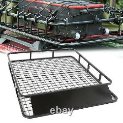 Large Black Aluminium Roof Rack Basket Tray Luggage Cargo Carrier with Bars XL