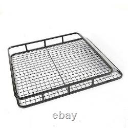 Large Black Aluminium Roof Rack Basket Tray Luggage Cargo Carrier with Bars XL