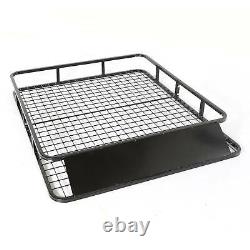 Large Black Aluminium Roof Rack Basket Tray Luggage Cargo Carrier with Bars XL