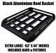 Large Black Aluminium Roof Rack Basket Tray Luggage Cargo Carrier With Bars Xl-b