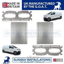 Large Van Security Shield Set For Peugeot Expert 2017-On Twin Doors Brushed