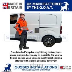 Large Van Security Shield Set For Peugeot Expert 2017-On Twin Doors Brushed