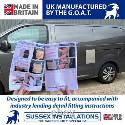 Large Van Security Shield Set For Peugeot Expert 2017-On Twin Doors Brushed