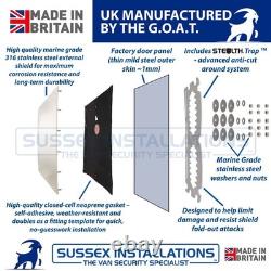 Large Van Security Shield Set For Peugeot Expert 2017-On Twin Doors Brushed