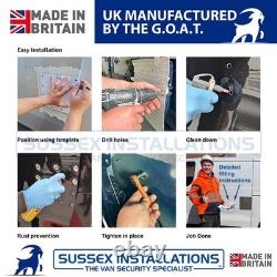 Large Van Security Shield Set For Peugeot Expert 2017-On Twin Doors Brushed