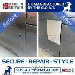 Large Van Security Shield Set For Peugeot Expert 2017-On Twin Doors Brushed