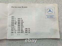 Mercedes-Benz 1983 R107 Owners folder & maintenance booklets