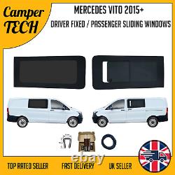 Mercedes Vito Diver FIXED Passenger SLIDING Windows 15 -21 + Bonding Kit +Utrim