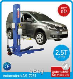 Mobile Single Post Vehicle Lift / Movable Portable 1 Post Car Ramp / 240v