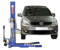 Mobile Single Post Vehicle Lift / Movable Portable 1 Post Car Ramp / 240v