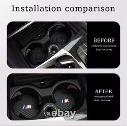 Msport Anti Slip Mats Carbon Fibre Waterproof Cup Holder For BMW
