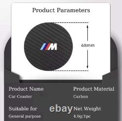 Msport Anti Slip Mats Carbon Fibre Waterproof Cup Holder For BMW