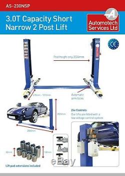 Narrow Short 2 Post Lift Car Vehicle Ramp / Lift / Hoist 3.0 T / Two Post Ramp