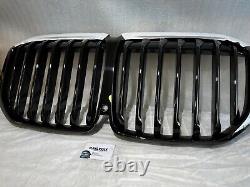 New Oem Bmw 2017-19 X7 G07 Black Gloss Bumper Kidney Grill Mpa Icam 8745730 S9b