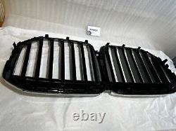 New Oem Bmw 2017-19 X7 G07 Black Gloss Bumper Kidney Grill Mpa Icam 8745730 S9b