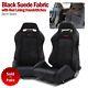 New (pair) Universal Suede Fabric Bucket Sport Racing Car Seat Fully Reclineable