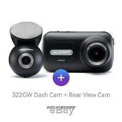 Nextbase 322GW Front and Rear Dash Cam Bundle Night Vision Camera