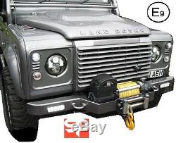 PAIR LED BLACK Headlights RHD E MARKED 7 H4 for Land Rover Defender 90 110