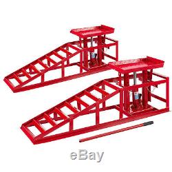 Pair 2x lifting car ramp jack 2t hydraulic adjustable heavy duty vehicle lift