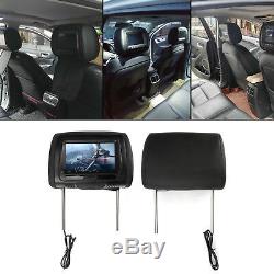 Pair HD 7 Car Headrest Digital Monitor Video DVD Player HDMI Game USB TV IR SD