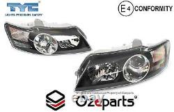 Pair LH+RH Head Light Projector Black For Holden Commodore VY Calais HSV 0204