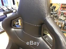 Pair Universal Design BB6 Reclining Titling Bucket Sports Racing Seats BLACK