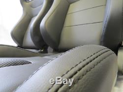 Pair of Black PU Leather Reclining Sport Seats + Racing Seats + Bucket Seats