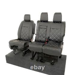 Peugeot Expert Front Leatherette Seat Covers Tailored (2016 Onwards) Black 806