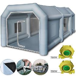 Portable Inflatable Tent Paint Spray Booth Car Mobile Workstation with 2 Blowers