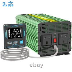 Power Inverter 2000W 4000W DC 12V to AC 240V USB LCD UK Plugs Car Camper EDECOA