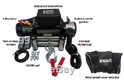 RECOVERY TRUCK WINCH 13500 lb 12v electric 50ft Rope no bunching not 13000